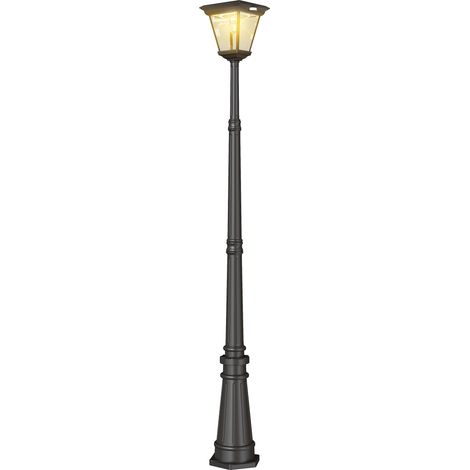 Outsunny Lampione da Esterno a Energia Solare con Sensore PIR Nero (1/5)