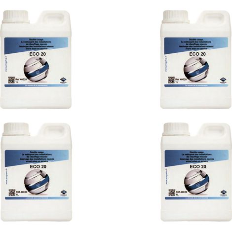 Lot 4 bidons de 1L ECO 10 - Nettoyant lessiviel installation chauffage (1/2)