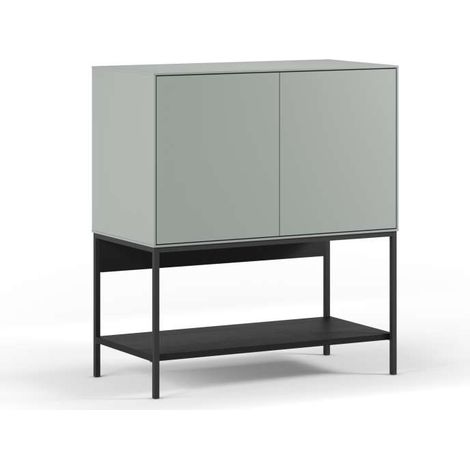 Mueble auxiliar 2 puertas abatibles md-Nina acabado verde/negro. 90cm(alto) 80cm(ancho) 40cm(prof.) (1/4)