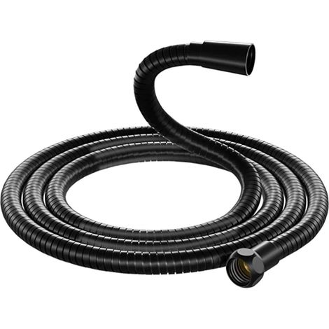 Tuyau de douche rechange, 1,5 m, PVC, multicolore (noir) (1/5)