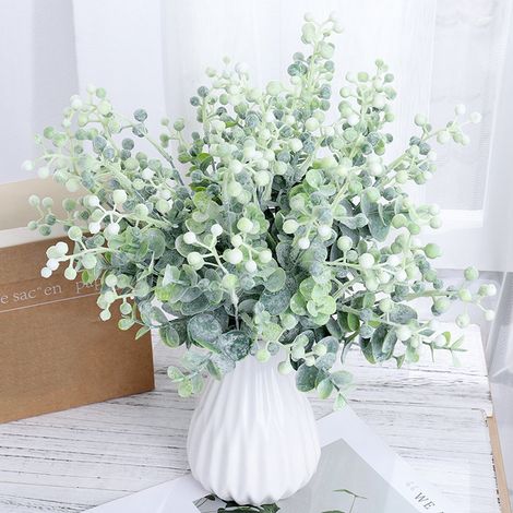 Feuillage D'Eucalyptus Artificiel - 38 cm - Plastique - Décoration Intérieure Extérieure - Mariage Fête Maison - 1 Pièce (1/5)