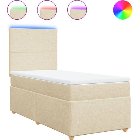 Maison Exclusive - Cama box spring con colchón tela color crema 8 (1/5)