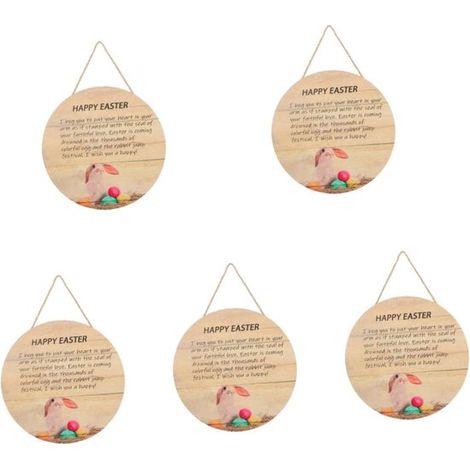 Juego de 5 colgadores de Pascua: decoración de Pascua, decoración de pared, letrero de bienvenida para la puerta. (1/5)