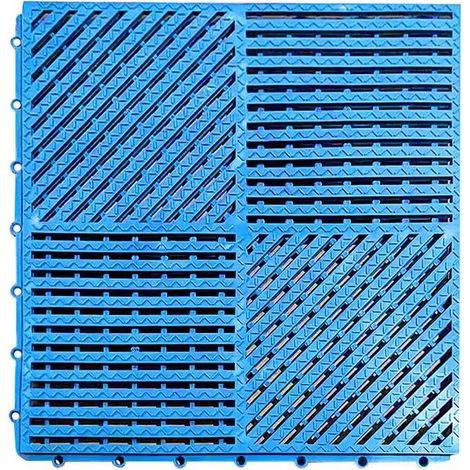 Tapis de drainage de piscine, tapis en caoutchouc imperméable et antidérapant adapté aux piscines, salles de douche, garages, zones pour animaux de compagnie, bleu clair, 3030cm