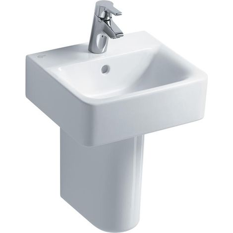 Ideal Standard Concept Cube Handrinse Basin and Semi Pedestal 400mm Wide 1 Tap Hole (1/3)