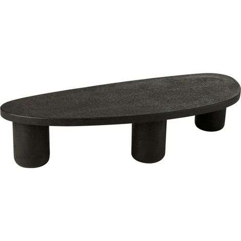 Table basse organique 157x61x34 cm à reliefs noir (1/5)