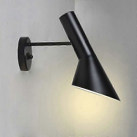 Applique murale moderne de style nordique avec interrupteur, lampe de lecture, design élégant, douille E27 noire réglable, convient pour la chambre et le salon. (1/4)