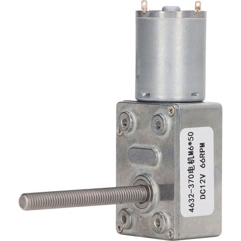 Schneckengetriebemotor mit automatischer Verriegelung, M6-Gewinde, rotierender Welle, Drehzahlreduzierung, 12 V DC, 1 U/min (1/5)