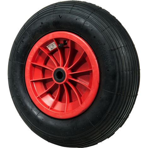 Werka Pro – Roue gonflable 16'' 400x105 – Alésage 25mm – Moyeu 74mm – Roulements à rouleaux cylindriques pour chariots et diables