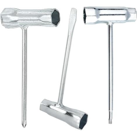 3 Pièces Clé en Combinaison en T Forme pour Scies à Chaîne Tondeuse à Gazon, Cle a Bougie d'Allumage 13 mm x 19 mm, Accessoires pour Tronçonneuse(Fendu, Croix, Forme de M)