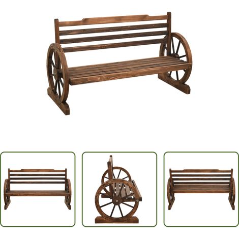 vidaXL Holzbank - Gartenbank 112 cm Massivholz Tanne (1/5)