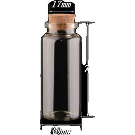 Bouteilles en verre, plusieurs capacités, comprend des bouchons, 30ml (1/2)
