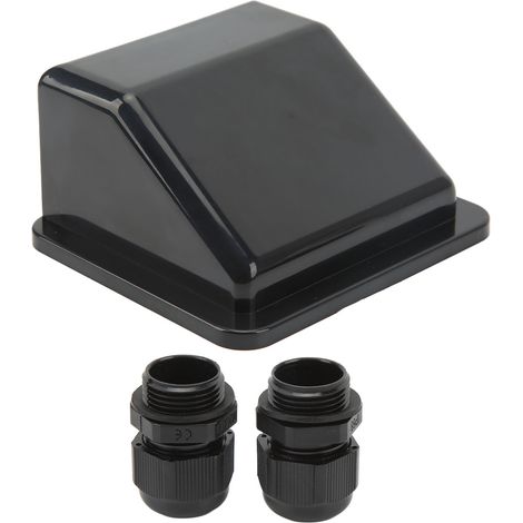 Ortviai Boîtier d'Entrée de Câble Solaire IP68 ABS Renforcé Anti-UV pour Camping-Car et Bateau RVM-ABS-CEH/B Noir