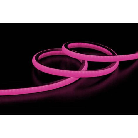 TRADE SHOP - Strip Led Neon Flessibile Striscia Decorativa 5 Mt Ip65 Vari Toni Di Luce U-12v - -Fucsia - (1/2)