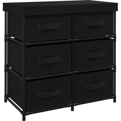 Maison Exclusive - Armadietto con 6 Cassetti 55x29x55 cm Nero in Acciaio