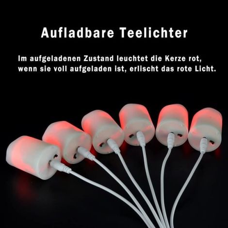 Lot de 6 Bougies LED Rechargeables USB avec Minuterie, Télécommande, Flamme Vacillante, électriques Chauffe Plat, Blanc Chaud, (1/4)