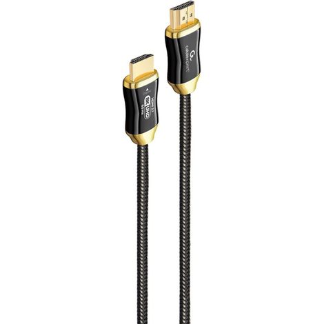 Gembird kábel HDMI 8K High speed (M - M), aktívny, optický (AOC), s Ethernetom, prémiový, pozlátené kon., 5 m, čierny