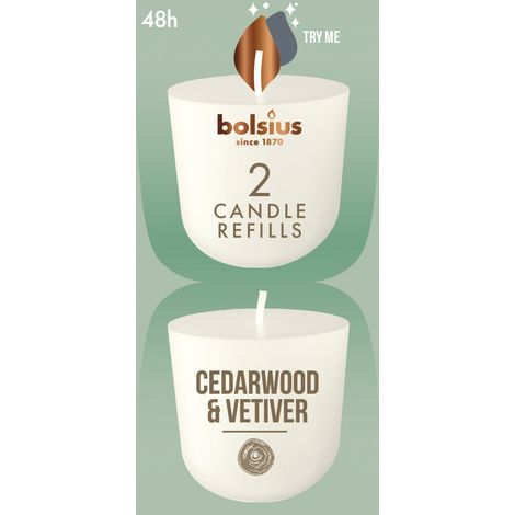 Bolsius Cleanlight Duft-Nachfüller 2er Pack zedernholz & vetiver Duftkerze