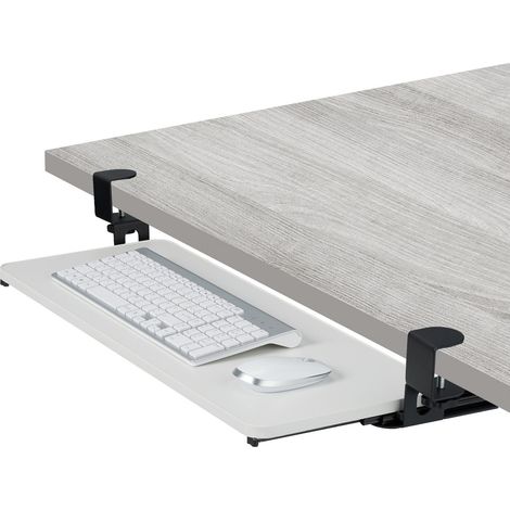 Bandeja para teclado debajo del escritorio con abrazaderas