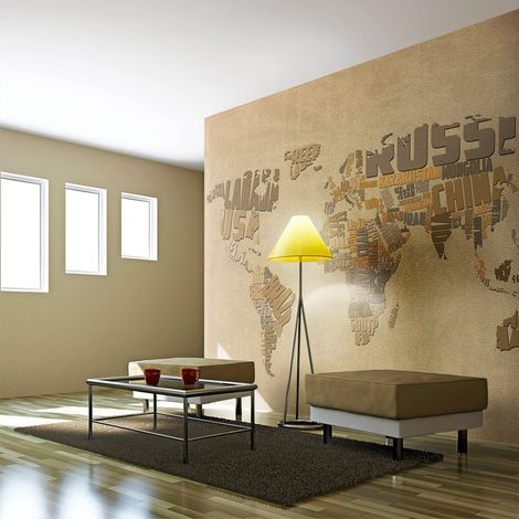 Papier peint carte du monde des explorateurs - 250 x 193 cm (1/4)