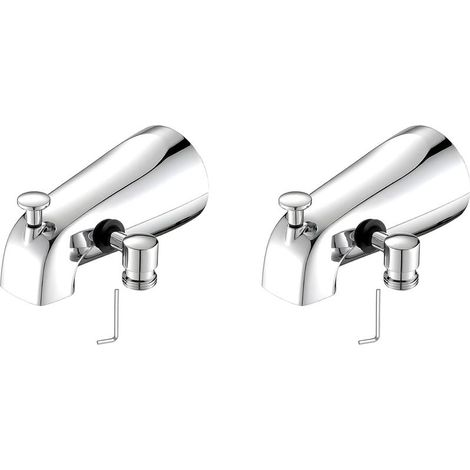 2X Bec de Baignoire avec Inverseur, de Baignoire avec Inverseur de Douche et Clé Hexagonale pour Tube en Cuivre de 1/2 Pouce, 5,3 Pouces (1/5)