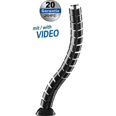 mywall Gestión de Cables HZ44SL con una Longitud de hasta 730 mm, gestión de Cables para escritorios con fijación por Tornillo, canaleta de Cable de Manguera Redonda, Sistema de Canales de 2