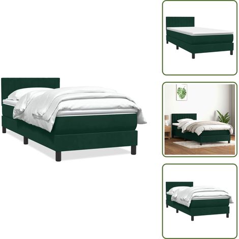 Boxspringbett mit Matratze Dunkelgrün 80x220 cm Samt - Boxspringbett - Boxspringbetten - Bett - Betten (1/5)