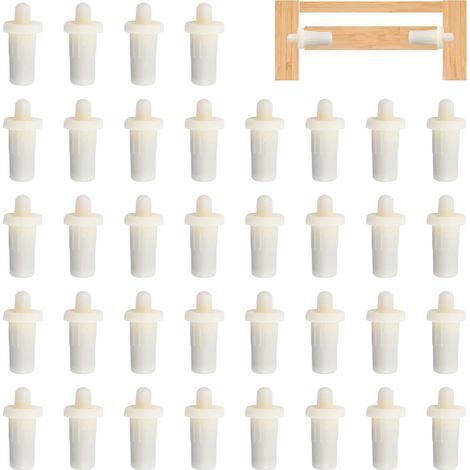 Lntyq 36 Stück Federreparaturstifte aus Kunststoff für Jalousien und Schranktüren, Dämpfer, Ersatz für Möbel, Regale, Durchmesser 7,5 mm (weiß) (1/5)