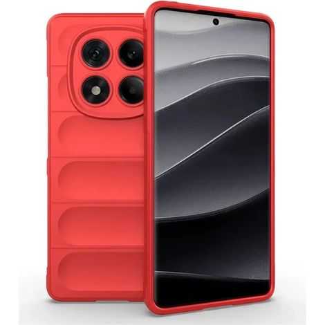 (Rouge, Redmi 13 5G) Coque de téléphone givrée antichoc, anti-poussière et anti-chute, en silicone doux pour la peau. (1/5)