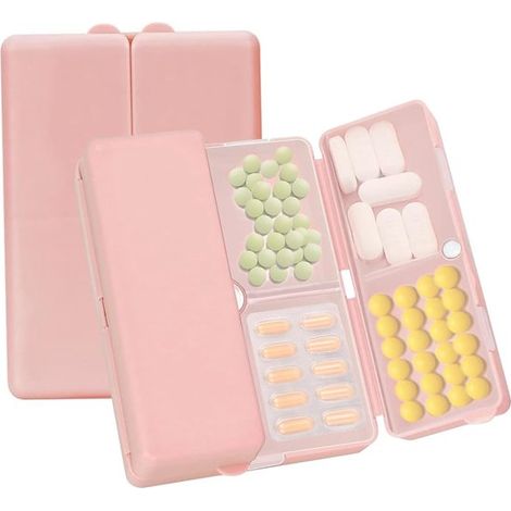 Caja de almacenamiento portátil magnética，caja de almacenamiento portátil con tapa y cajón，caja de almacenamiento portátil rosa (1/5)