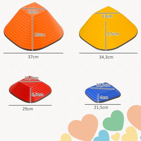 Pierres de rivière, 11 pièces en forme carrée, empilables et antidérapantes, supportent jusqu'à 80 kg, pour enfants de 3 à 8 ans, multicolores. (1/5)