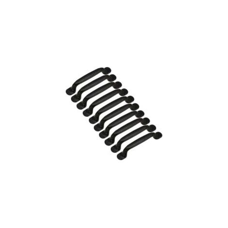 Set mit 10 mattschwarzen Aluminium-Möbelgriffen – 128 mm Lochabstand – Minimalistisches Design für Schränke und Schubladen