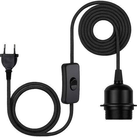 Base de la lámpara, material de hierro, compatible con casquillo E27, enchufe europeo ON/OFF (1/2)