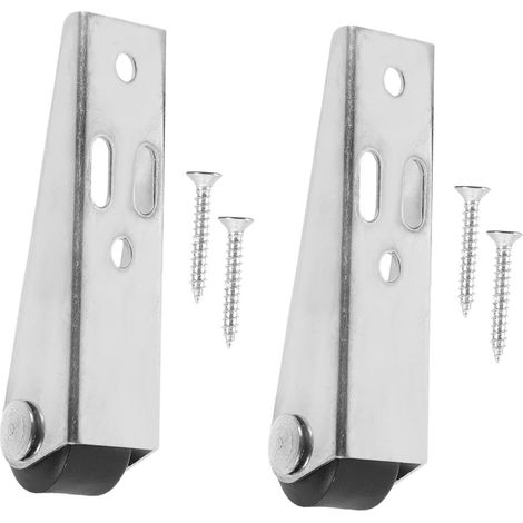 Support de portail directionnel, roulette de portail de jardin, bas de porte en bois, lot de 2, montage latéral, pour clôture de jardin et meuble (1/5)