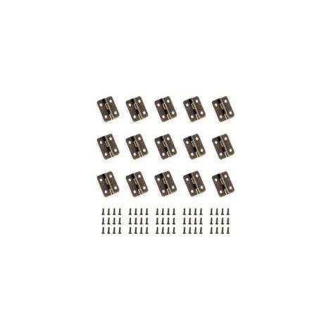 50 piezas Mini bisagras de bronce antiguo, bisagras plegables, conectores para bricolaje, bisagras pequeñas con 200 clavos de repuesto para cajas de madera, joyeros, gabinetes, accesorios de bricolaje (1/4)