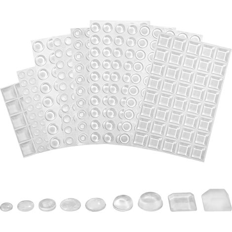 382 Pcs Butées de Protection en Caoutchouc, Patin Silicone Transparent (1/5)