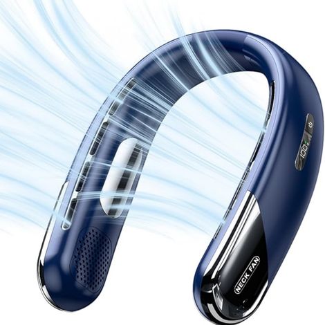 Ventilateur de Cou Portable Sans Pales 4000 mAh - Personnel à Air Froid, Réglable Mains Libres Rechargeable - Cadeau pour Homme, Femme, Maman (1/5)