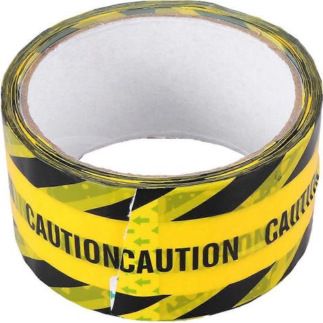 rouleau de ruban adhésif de sécurité « Attention » – Ruban de signalisation autocollant – Ruban de masquage – Bandes de sécurité pour murs, sols et tuyaux (jaune)-2500X4.8CM-Black (1/3)