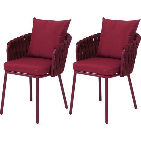 Lot de 2 chaises de jardin en aluminium HWC-P89, fauteuils de jardin, chaise d'extérieur, tissu/text (1/2)