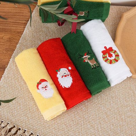 Asciugamani da bagno in lana corallina (4 pezzi, 32 x 45 cm) Set di asciugamani da bagno morbidi in 100% cotone per casa, bagno, famiglia e doccia (1/5)