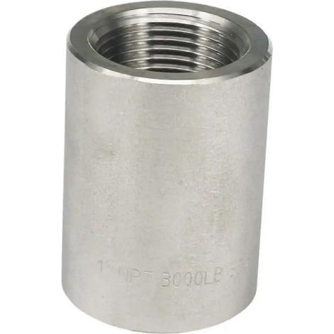 Raccord de tuyauterie femelle 3/8" NPT en acier inoxydable 304, douille forgée, étanche à 3000 PSI (eau, gaz, huile). (1/3)