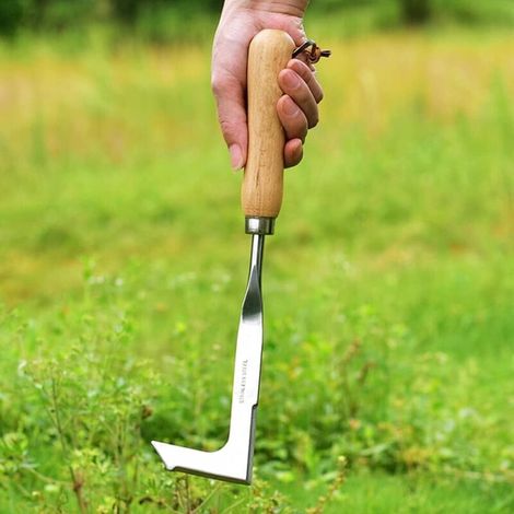 Attrezzo per diserbo in acciaio inossidabile, attrezzo manuale per diserbo con manico, attrezzo manuale per diserbo da giardino per una rapida rimozione delle erbacce da terreni e giardini, lungo 32 c (1/4)