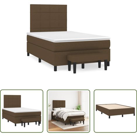 Matratze - Boxspringbett mit Matratze Dunkelbraun 120x190 cm Stoff (1/5)