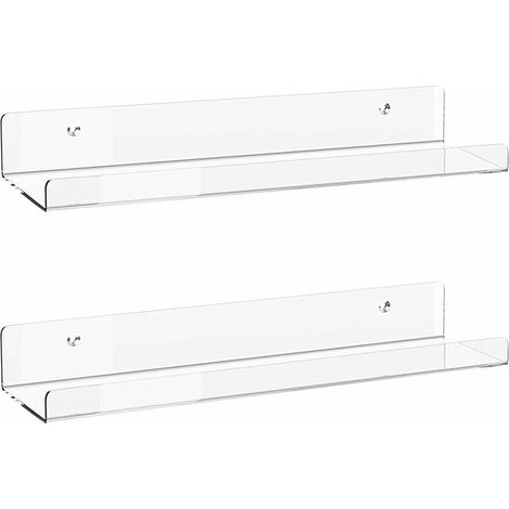Schwebendes Acryl-Regal, 2-teiliges Set, unsichtbares Acryl-Wandregal, Kinderbuch-Wandregal, Gewürzregal, Badezimmerregal, kosmetisches Fotobuch-Gewürz. 40106 CM (1/5)