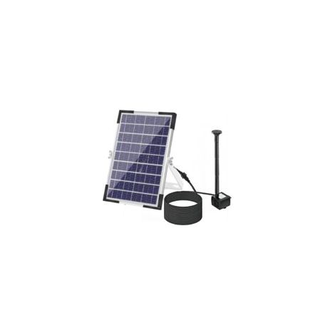 Pompe de fontaine solaire 5 W avec grand panneau solaire 3 buses Hauteur d'eau max. 75 cm pour abreuvoir à oiseaux, aquarium, petit étang, décoration de jardin - Crezuo