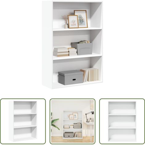 Bücherregal Holz - Bücherregal Weiß 80x30x114 cm Holzwerkstoff (1/5)