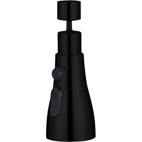 Aérateur de robinet rotatif à 360° avec 3 modes, buse de pulvérisation en ABS à économie d'eau et filtre anti-éclaboussures, pour salle de bain et cuisine, noir. (1/5)