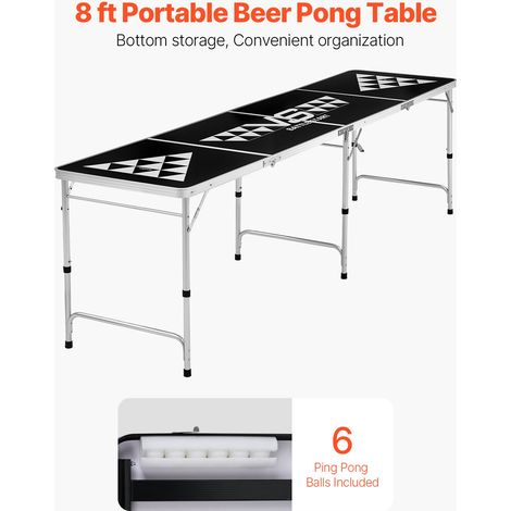 Table de Beer Pong Pliante 240 cm Table de Jeu à Boire Portable, Pour Fête Partie Camping Pique-nique Avant-matchs Jardin, Ensemble… (1/5)