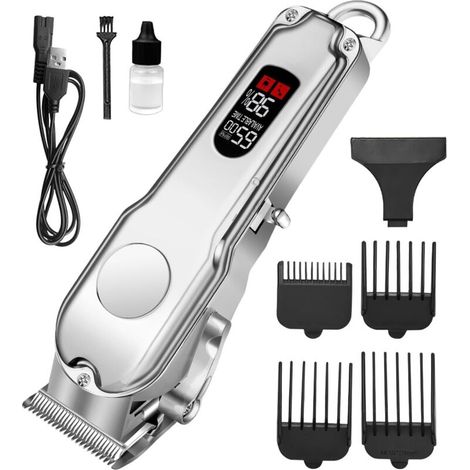 Cortapelos para hombre, recargable vía USB, con 4 peines guía, para niños, padres, maridos, barbas, viajes y uso doméstico. (1/5)