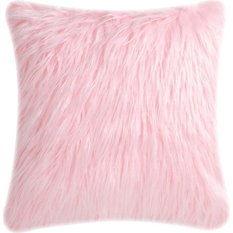 Housse De Coussin - 45x45 Cm - Fausse Fourrure Et Jacquard - Forme Coeur - Décoration Pour Canapé Chambre - 1 Pièce (1/5)